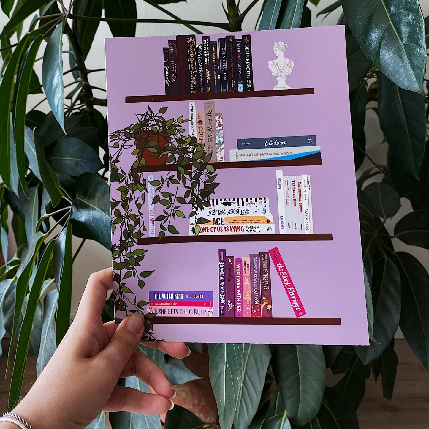 asexual pride bookshelf print