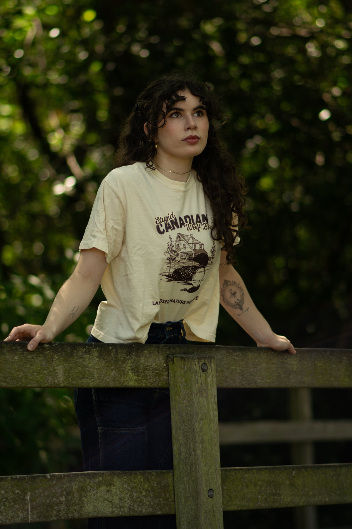 Stupid Canadian Wolf Bird Boxy Shirt