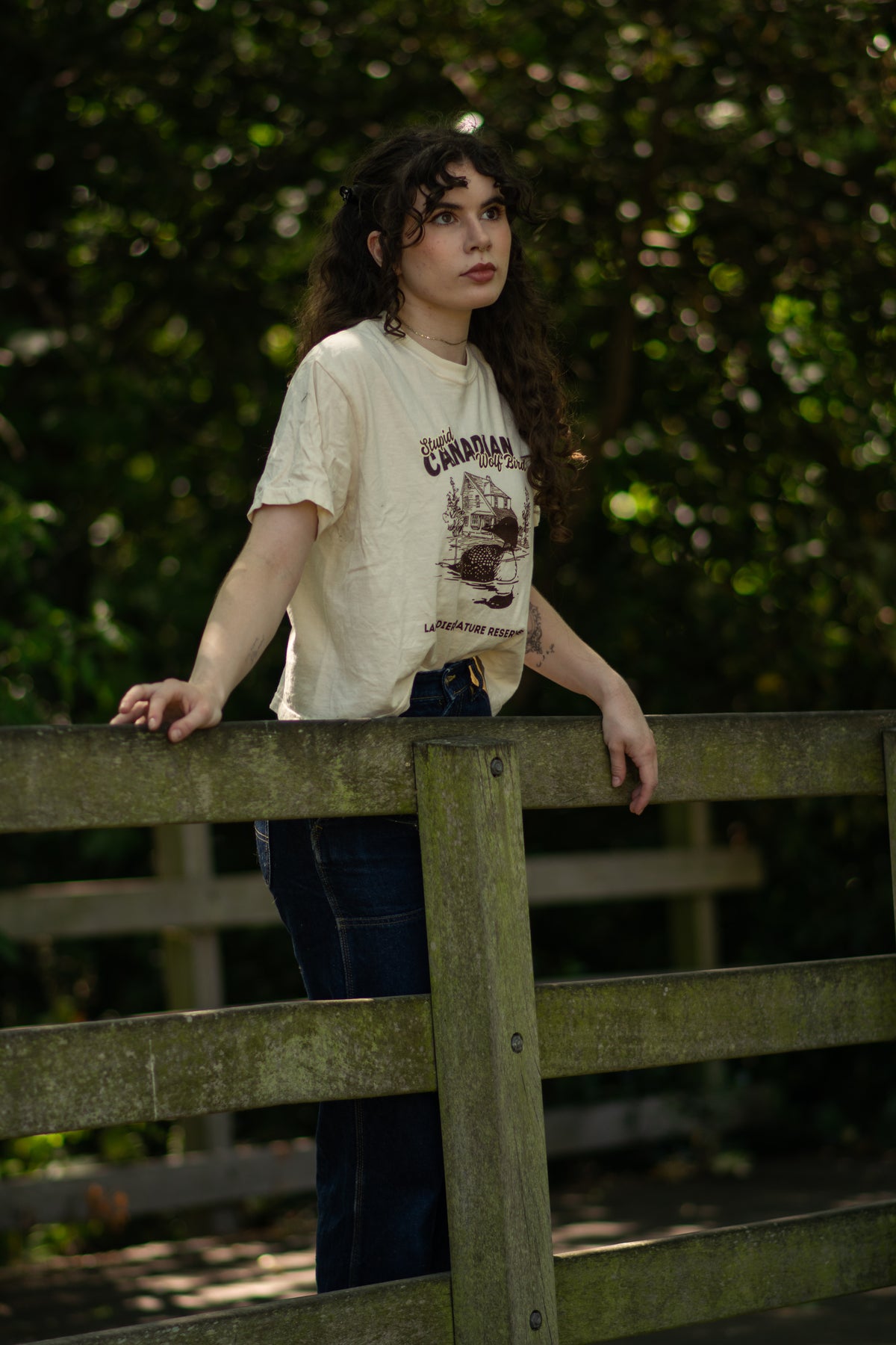 Stupid Canadian Wolf Bird Boxy Shirt